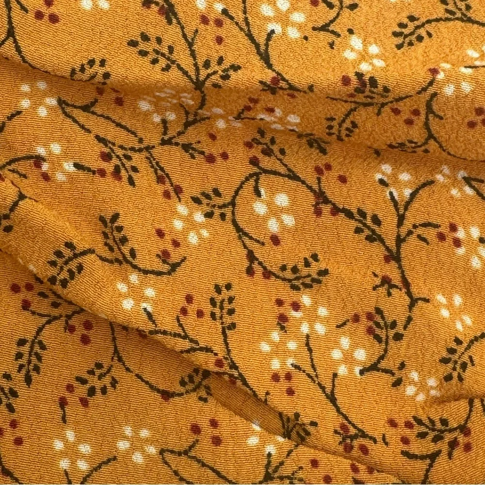 Veronica Beard Size 4 Spencer Mustard Yellow Ditsy Floral Ruched Mini Skirt - Picture 10 of 12